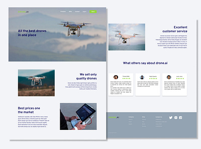 Drone shop landing page design drone drones ui ux webdesign website