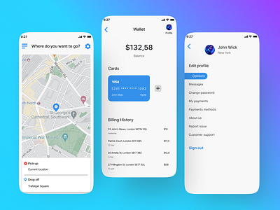 Ride Sharing App app design share ui ux