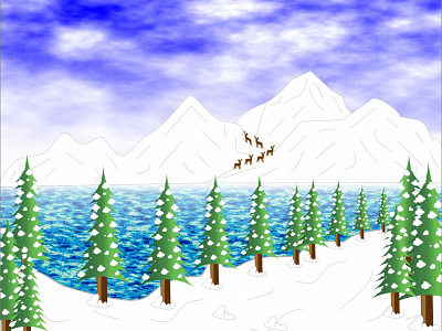 Snowy Mountains,  Vector Scenery