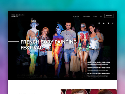 Body Painting Festival - Landing page body painting clean design elegant festival landing minimalistic photography simple uxdesign visual design webdesign
