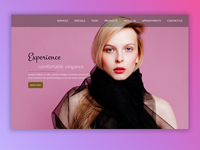 Beauty Salon Landing Page UI adobe xd branding design figma graphic design illustration landing page login login page logo motion graphics sign up ui vector