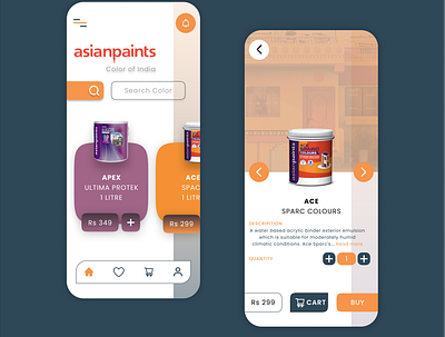 MOBILE DESIGN FOR ASIANPAINTS | UX/UI adobe xd app branding design figma graphic design illustration mobile ui ux