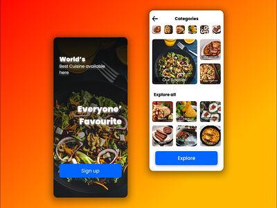 Food App UI adobe xd app branding design figma graphic design illustration logo mobile ui ux vector