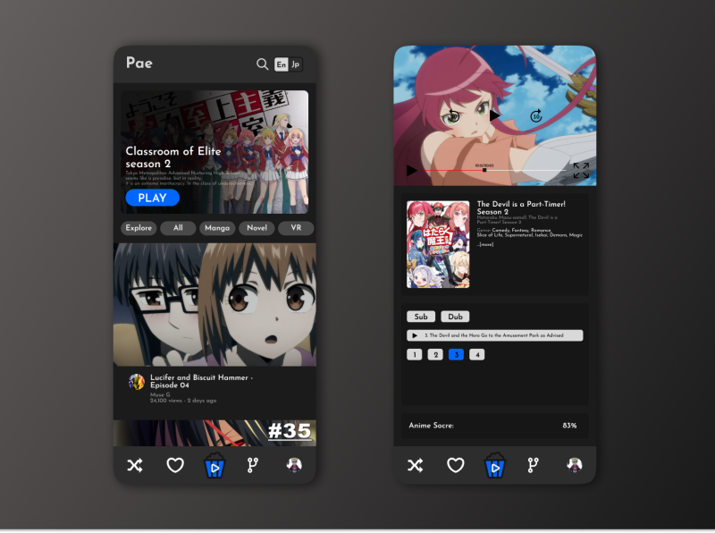 PAE APP | FOR ANIME LOVERS by Sanjay on Dribbble