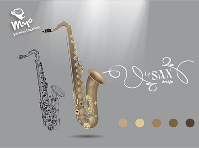 essai personnel_saxophone vectoriel graphic design illustration vector