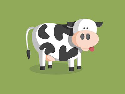 Cow animal cow farm illustration shadow tongue