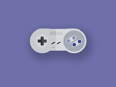 Super NES Controller design flat illustration nintendo purple retro super nes video games