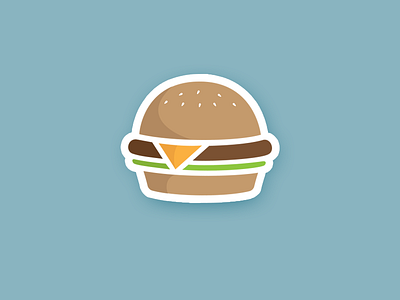 Cheeseburger Sticker burger cheeseburger fast food flat food hamburger illustration sticker