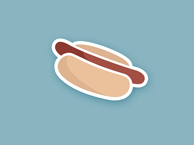 Hot Dog Sticker blue flat food hot dog illustration sticker wiener
