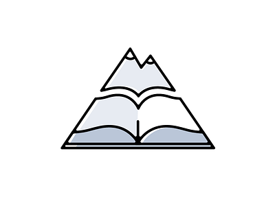 Chapter Quest Logo Concept book chapter logo mountains pages quest triangle