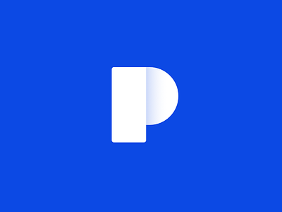 Pixelwise "P" Logo Mark blue flat logo shadow shapes typography
