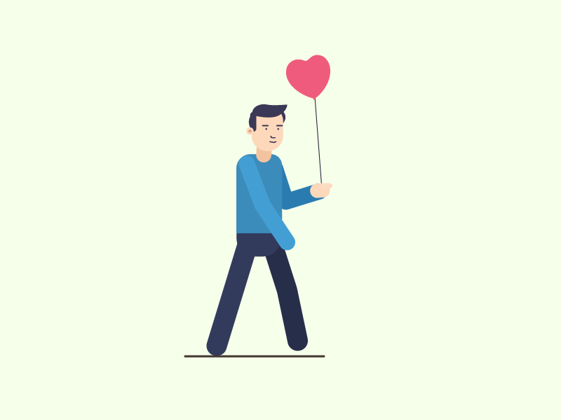 Walk Cycle Testing 02 after effects animation character illustration love walk cycle
