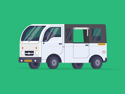 Chennai Vehicles - Share Auto auto car chennai chennai vehicles illustrator share auto vector