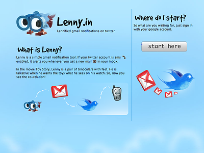 Lenny.in artrage gimp gmail homepage landing lenny logo story toy twitter web