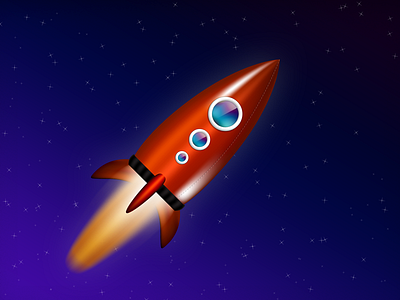 Rocket Science flame gradient mesh rocket space stars wallpaper