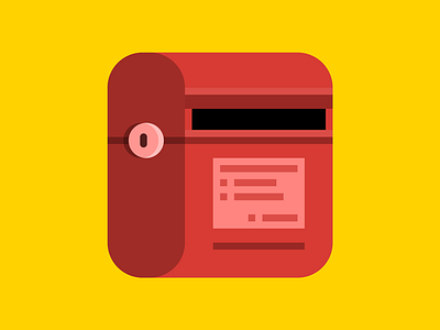 Post box icon mailbox minimal postbox red