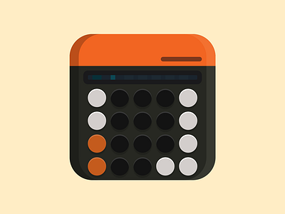 OMRON 86R calculator icon minimal omron orange vintage