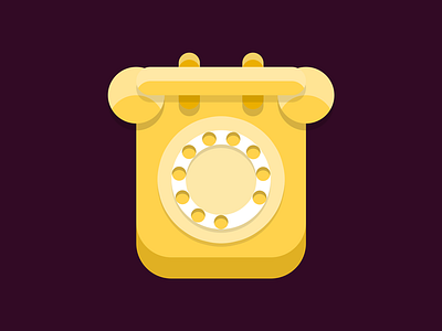 Telephone golden icon minimal telephone
