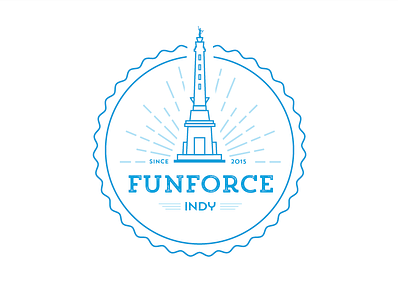 FunForce Indy Logo badge branding illustration indianapolis indy line logo monument circle