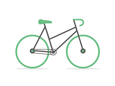 Bike bicycle bike flat green icon illustration line art road bike