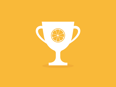 Orange Trophy award flat icon illustration orange prize trophy