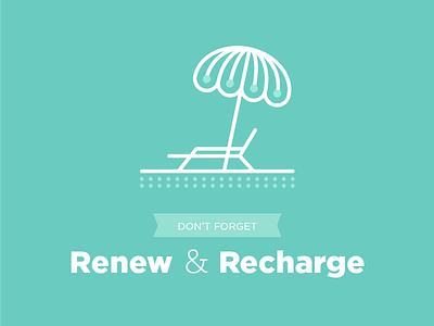Renew & Recharge caecillia gotham icon quote recharge relax relaxation renew saying teal type umbrella