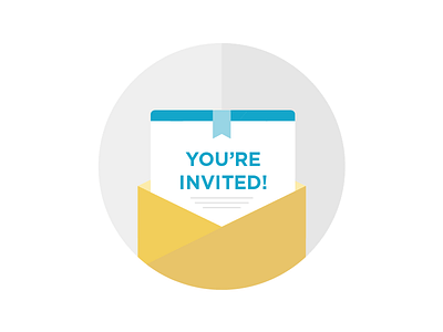 You're Invited! email design envelope flat icon illustration invitation youre invited