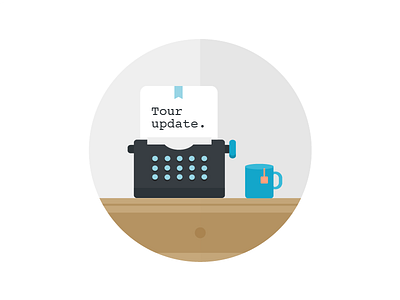 Update Illustration coffee email design flat icon illustration tyepwriter update