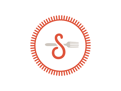 Scott's Restaurant & Bar Logo Mark emblem fork icon letter logo mark red s type