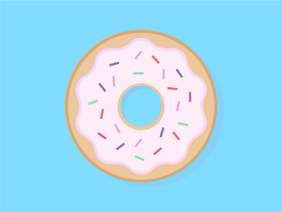 Donut Illustration breakfast color donut doughnut food icon illustration pink sprinkles