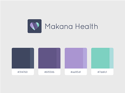 Brand Color Palette branding color palette color swatches colors health healthcare hospital makana health navy purple swatches teal