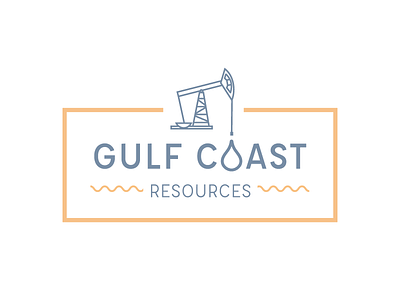 Gulf Coast Resources Logo branding gas identity logo oil oil drop oil rig orange petroleum waves