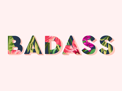 Badass Type 3d badass flowers hawaiian letters pattern pink type
