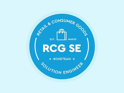 Retail & Consumer Goods Team Logo badge blue circle consumer goods identity label lines logo retail shopping solutions engineering