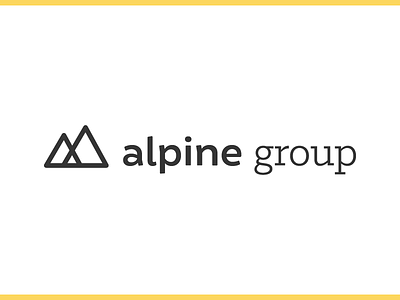 Alpine Group Logo alpine black branding consumer goods identity logo mountains yellow