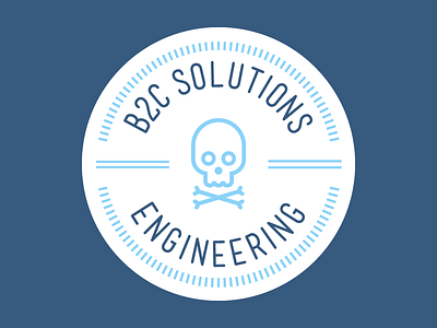 B2C Solutions Engineering Logo b2c blue branding identity logo se skull skull and crossbones solutions engineering
