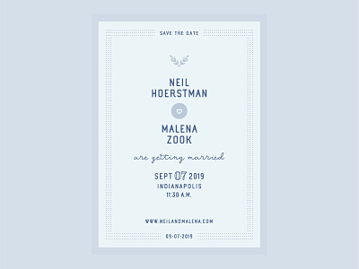 Neil & Malena - Wedding Save the Date blue heart invitation love print save the date stationary tie the knot wedding