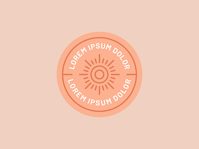 Sun Logo badge branding circle circle badge flat line icon logo orange peach sun sunshine