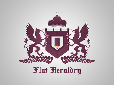 Flat Heraldry design heraldry illustrator logo photoshop