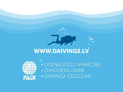 Diver diving bussines card illustrator vector