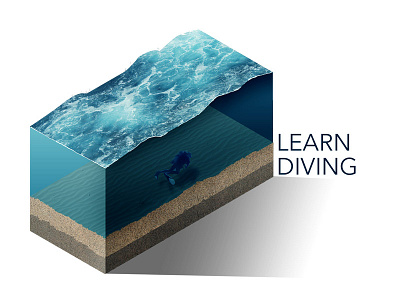 Isometric design for diving center design diving isometric photoshop