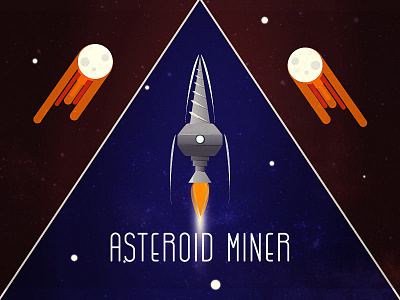I mine asteroids - I really do :) asteroid drill illustration illustrator mining moon rocket space stars