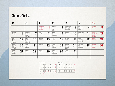 Calendar layout calendar design typography