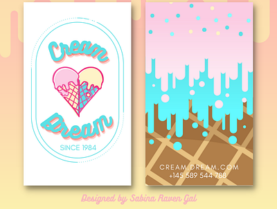🍦Cream Dream - Business Card branding businesscards canva design graphic design illustration logo shop ui