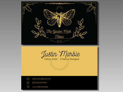 🖤The Golden Moth- Tattoo Business Card