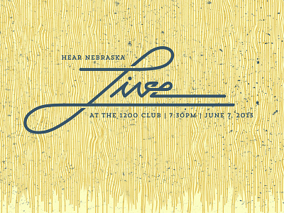 Hear Nebraska Live at the 1200 Club illustration nebraska screen print typography woodgrain