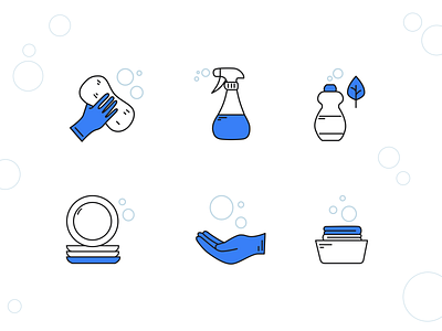 Icons for a cleaning company website design graphic design ui vector