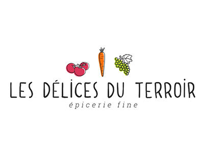 Les Délices du terroir grocery identity illustration logo vegetables