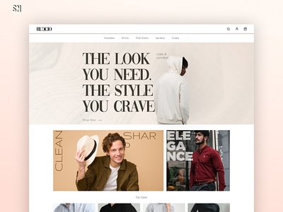 Online store for men's fashion - Ruccio clothing design ecommerce fashion landing page man men online store store ui ux web design