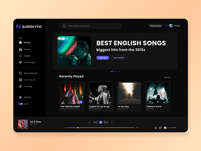 Music Player Dashboard UI Design